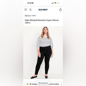 Old Navy Black High-Rise Rockstar Super Skinny Jeans